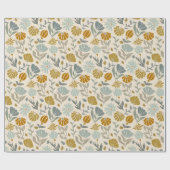 Retro Gouden Madeliefjes Cadeaupapier (Vlak)