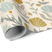 Retro Gouden Madeliefjes Cadeaupapier (Rol Hoek)