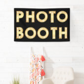 Retro gouden marquee letters bruiloft photo booth spandoek (Insitu)