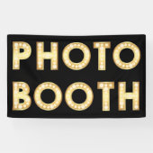 Retro gouden marquee letters bruiloft photo booth spandoek (Horizontaal)