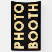Retro gouden marquee letters bruiloft photo booth spandoek (Verticaal)