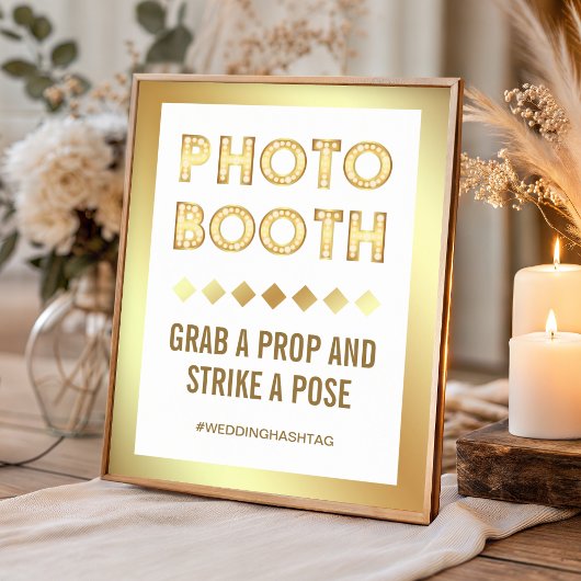 Retro gouden marquee letters bruiloft photobooth poster