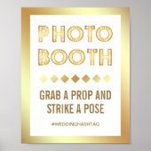 Retro gouden marquee letters bruiloft photobooth poster (Voorkant)