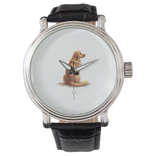 Retro gouden retriever achteraanzicht hondliefhebb horloge