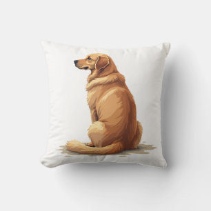 Retro gouden retriever achteraanzicht hondliefhebb kussen