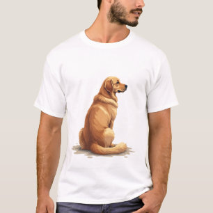 Retro gouden retriever achteraanzicht hondliefhebb t-shirt