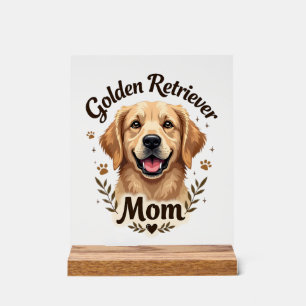 Retro Gouden Retriever Moeder Hond Liefhebber Typo Acryl Bord