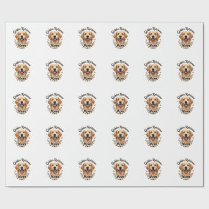 Retro Gouden Retriever Moeder Hond Liefhebber Typo Cadeaupapier