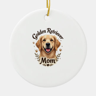 Retro Gouden Retriever Moeder Hond Liefhebber Typo Keramisch Ornament