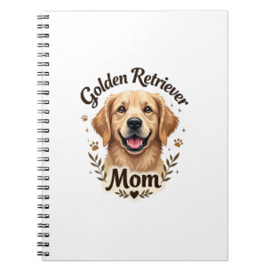Retro Gouden Retriever Moeder Hond Liefhebber Typo Notitieboek