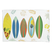 Retro gouden tropische kustsurfplanken kussensloop (Voorkant)