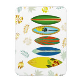 Retro gouden tropische kustsurfplanken magneet (Verticaal)