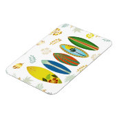 Retro gouden tropische kustsurfplanken magneet (Linkerzijde)