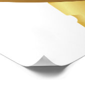 Retro Gouden Wekker met Blauwe Trim Tijdstuk Poster (Hoek)