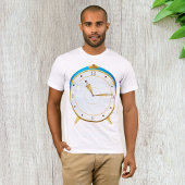 Retro Gouden Wekker met Blauwe Trim Tijdstuk T-shirt