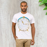 Retro Gouden Wekker met Blauwe Trim Tijdstuk
