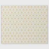 Retro  gouden witte sneeuwvlokken modern patroon cadeaupapier (Vlak)