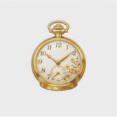 Retro gouden zakhorloge met bloemengravure sticker (Voorkant)