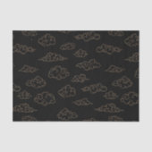 retro goudgestileerde wolken op zwart tissuepapier (Voorkant)