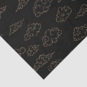 retro goudgestileerde wolken op zwart tissuepapier (Detail)