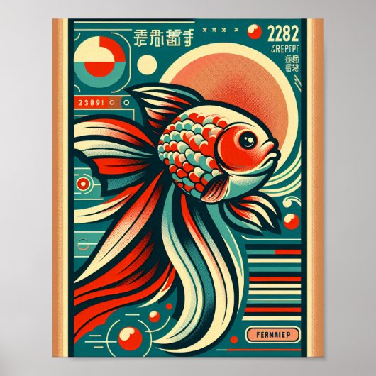 Retro Goudvis Kunst Poster (Voorkant)
