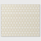  retro goudwit tribaal geometrisch patroon cadeaupapier (Vlak)