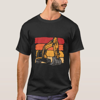 Retro graafmachine graven vrachtwagen constructies t-shirt