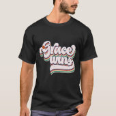 Retro Grace Wins Typografie T-shirt (Voorkant)