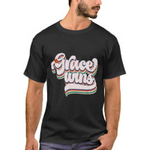 Retro Grace Wins Typografie T-shirt