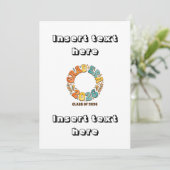 Retro Grad Class of 2026 Groovy Graduation Party Kaart (Staand voorkant)