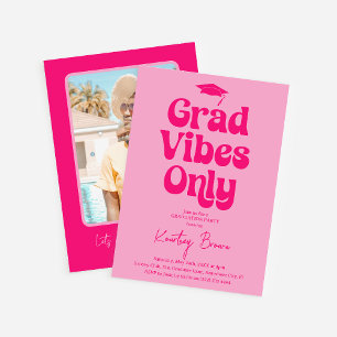 Retro Grad Vibes Alleen Afstudeerfeest Kaart