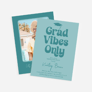 Retro Grad Vibes Only Afstudeerfeest Kaart