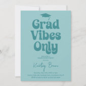 Retro Grad Vibes Only Afstudeerfeest Kaart (Voorkant)