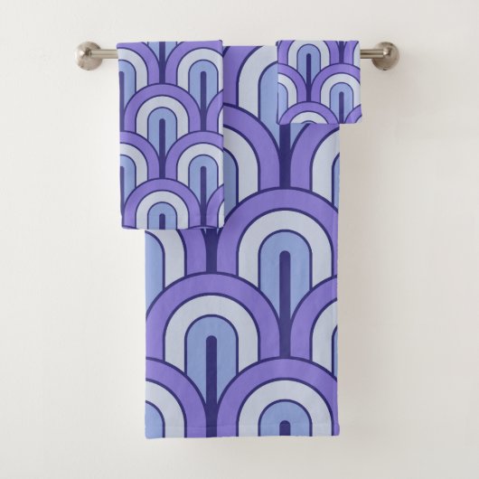 Retro Gradated Geometric Fan Pattern Bad Handdoek (Insitu)