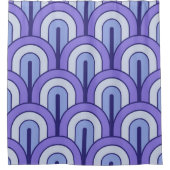 Retro Gradated Geometric Fan Pattern Douchegordijn (Voorkant)
