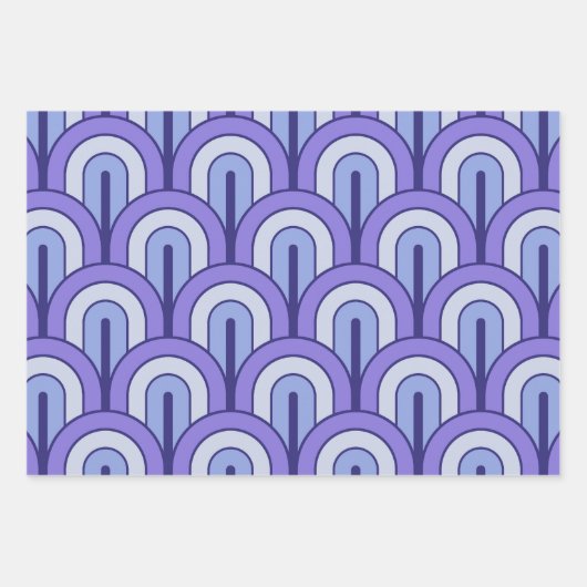 Retro Gradated Geometric Fan Pattern Inpakpapier Vel (Voorkant 2)