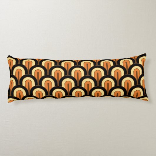 Retro Gradated Geometric Fan Pattern Lichaamskussen (Achterkant)