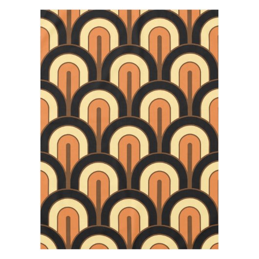 Retro Gradated Geometric Fan Pattern Tafelkleed (Voorkant)