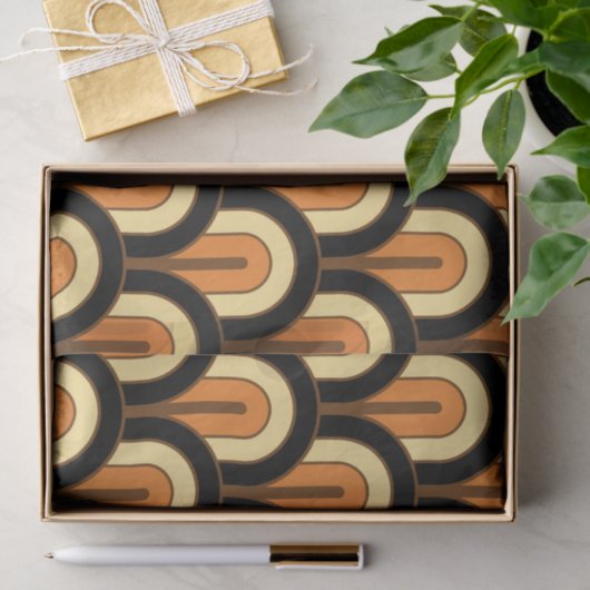 Retro Gradated Geometric Fan Pattern Tissuepapier (Geschenk)