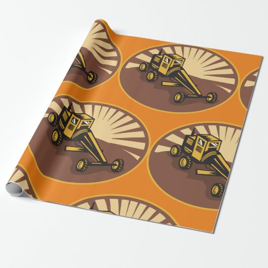 Retro Grader Cadeaupapier (Uitgerold)