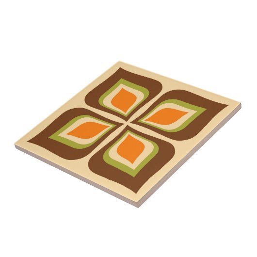 Retro Gradient Autumn Leaves patroon Tegeltje (Zijkant)