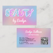 Retro Gradient Bubbles Beauty Visitekaartje (Voorkant / Achterkant)