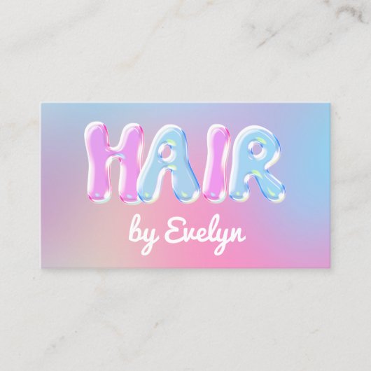 Retro Gradient Bubbles Haar Visitekaartje (Voorkant)