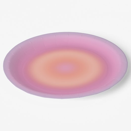 Retro gradiënt donkerblauw en roze Abstracte aura Papieren Bordje (Gekanteld)