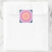 Retro gradiënt donkerblauw en roze Abstracte aura Vierkante Sticker (Tas)