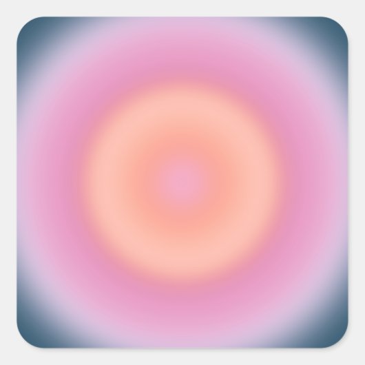 Retro gradiënt donkerblauw en roze Abstracte aura Vierkante Sticker (Voorkant)