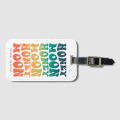 Retro Gradiënt Huwelijksreis Pas getrouwd Paar Cus Bagagelabel (Voorkant (horizontaal))