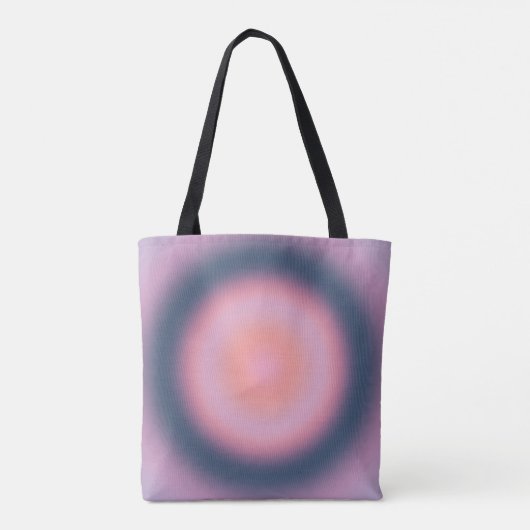 Retro Gradient Lavender Paars Lila Abstracte Aura Tote Bag (Achterkant)