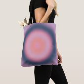 Retro Gradient Lavender Paars Lila Abstracte Aura Tote Bag (Dichtbij)