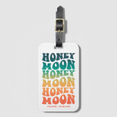 Retro Gradiënt Pasgetrouwd Koppel Aangepast  Bagagelabel (Voorkant (verticaal))